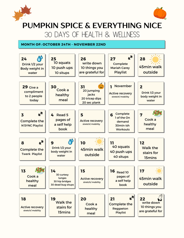 30 Day Health & Wellness Challenges